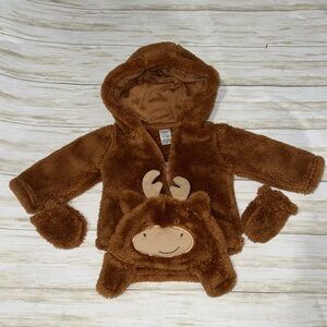 Carters Fuzzy Coat, Hat, and Mittens